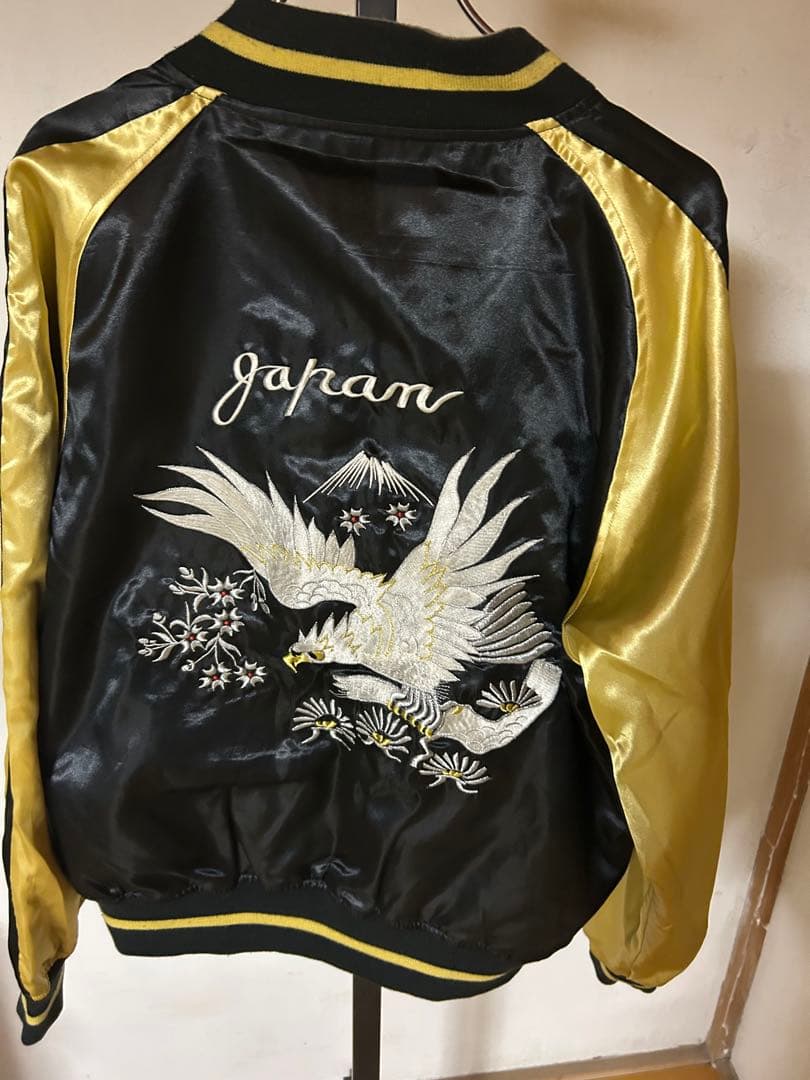 スカジャン NAGATASHO スカジャン リバーシブル 黒×金 刺繍 - メルカリ