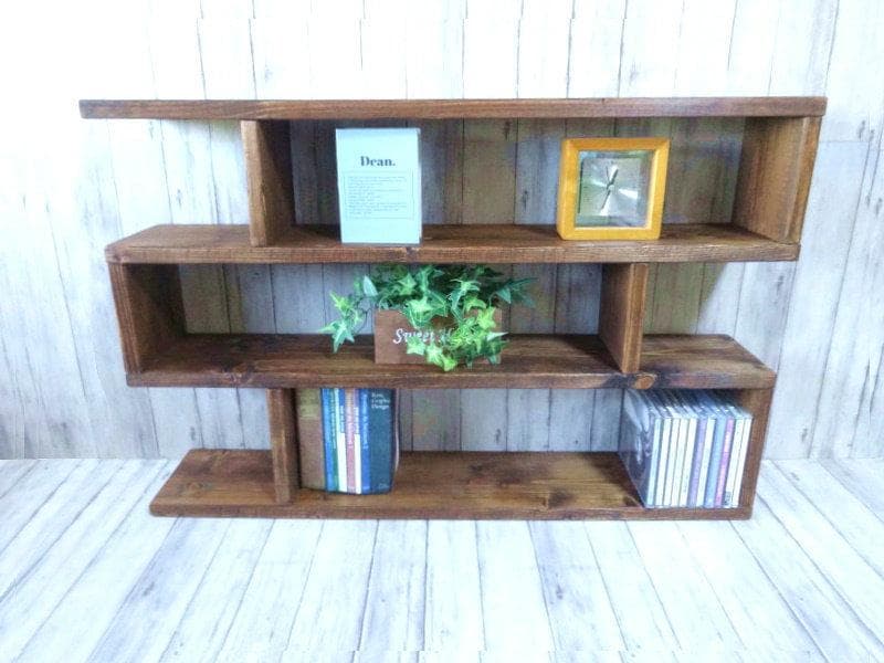 ハンドメイド カップボード3段ワイドタイプ （ダークチーク色）