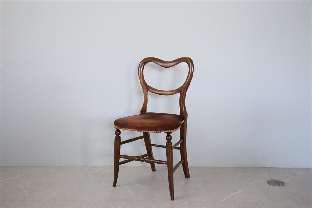 英国アンティーク木製バルーンバックダイニングチェア/サロンイス(89-204) アンティーク バルーンバックチェア/ラッシュシート - アンティーク