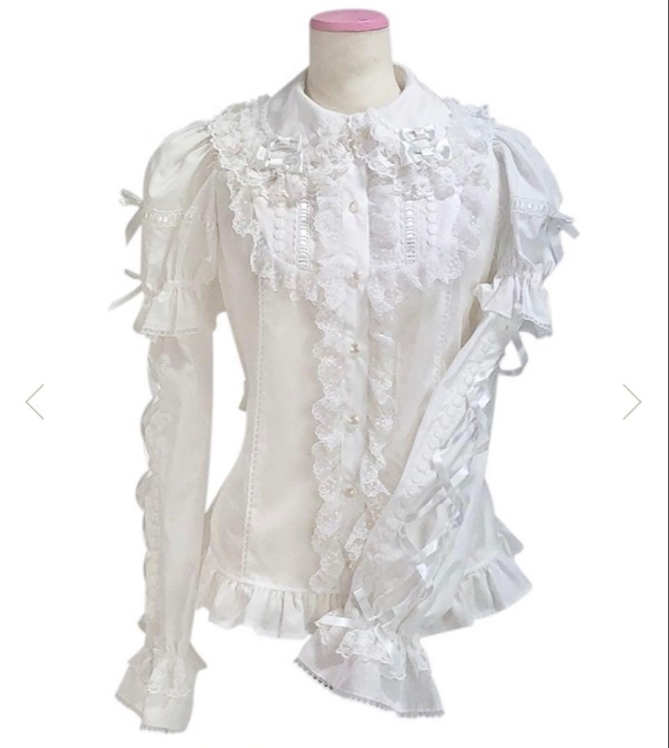 Angelic Pretty ティアラレースはしごリボン付け袖ブラウス