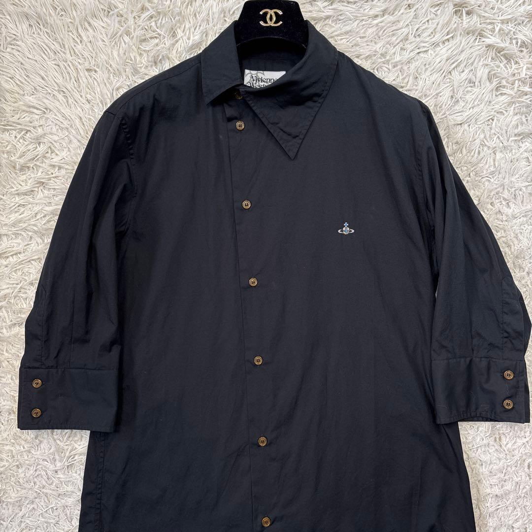 美品【ヴィヴィアンウエストウッドメン】ブラック オーブ 七分袖 変形