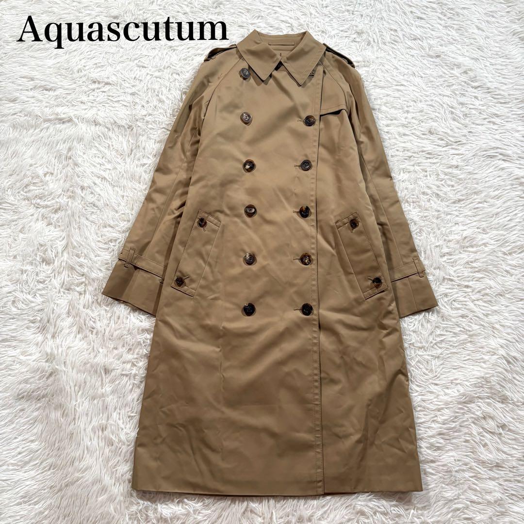 試着のみ✨ アクアスキュータム トレンチコート ブルー 青 ライナー