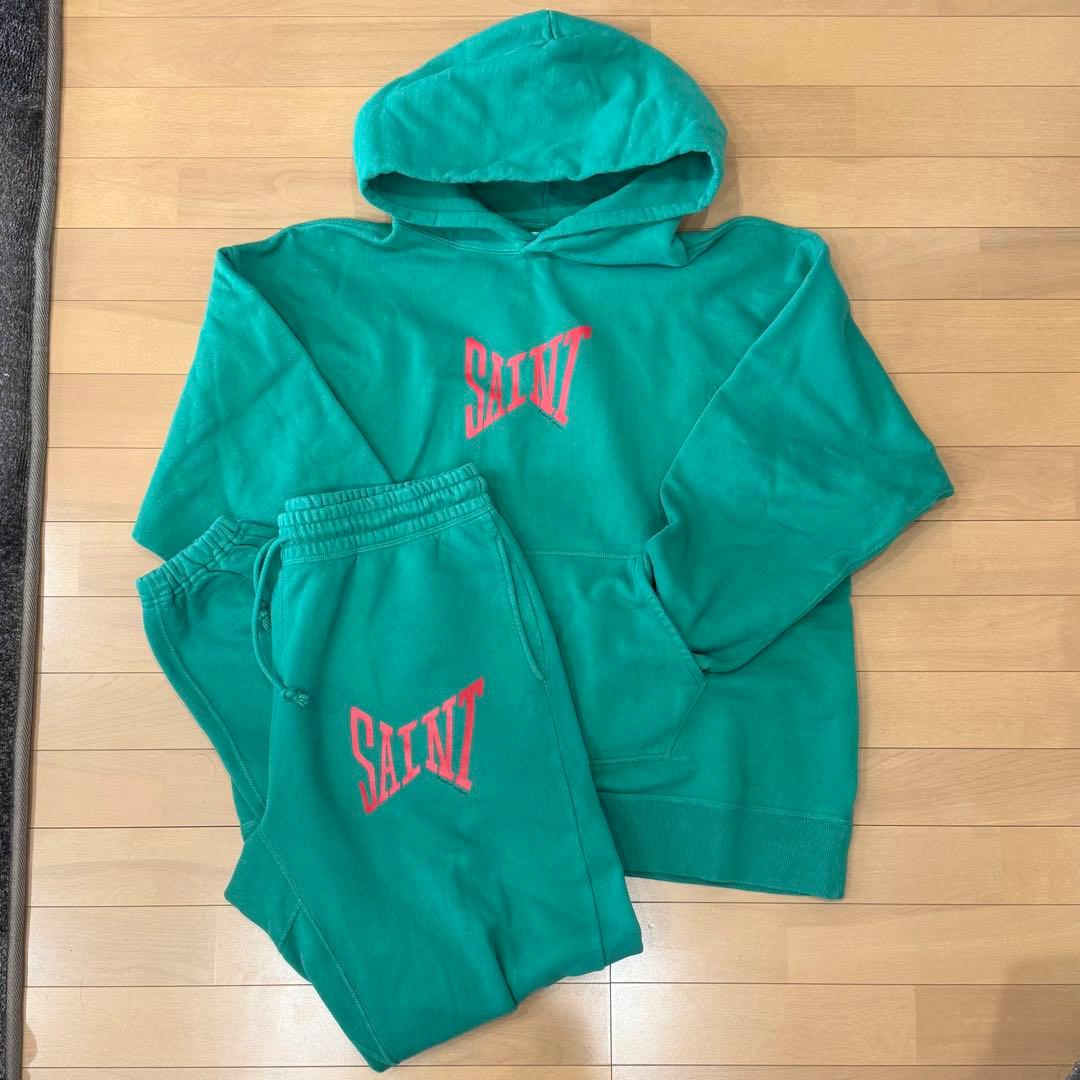 セントマイケル スウェット セットアップ グリーン 上XLサイズ 下M
