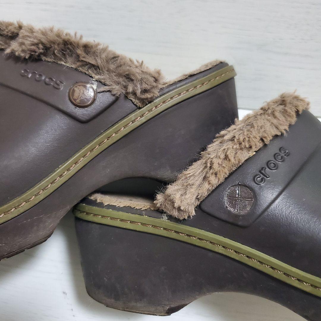 廃盤品◇クロックス crocs コブラー ボア付厚底 サボサンダル 7w