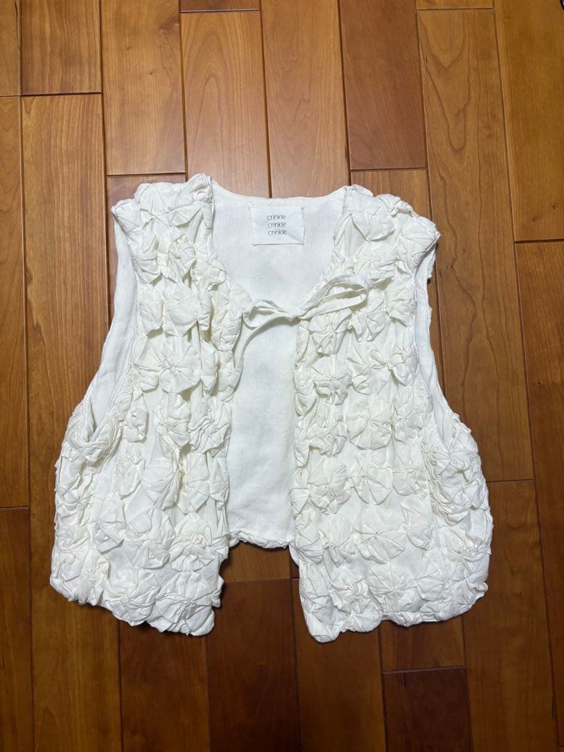 【momoさん】crinkle crinkle crinkle ホワイトベスト momoさん】crinkle crinkle crinkle ホワイトベスト crinkle crinkle