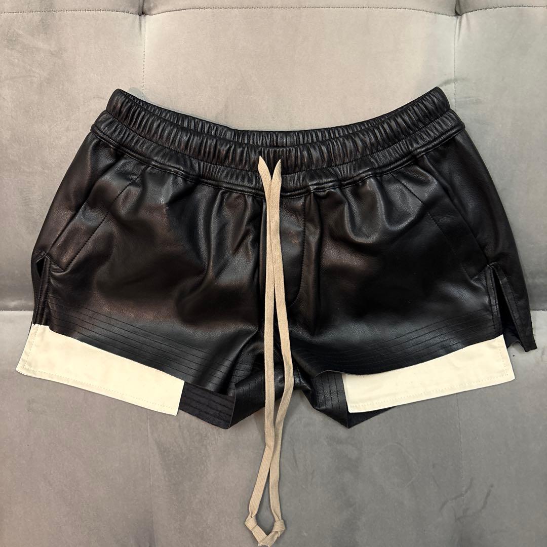 Rick Owens レディース レザー ドローストリング ショートパンツ