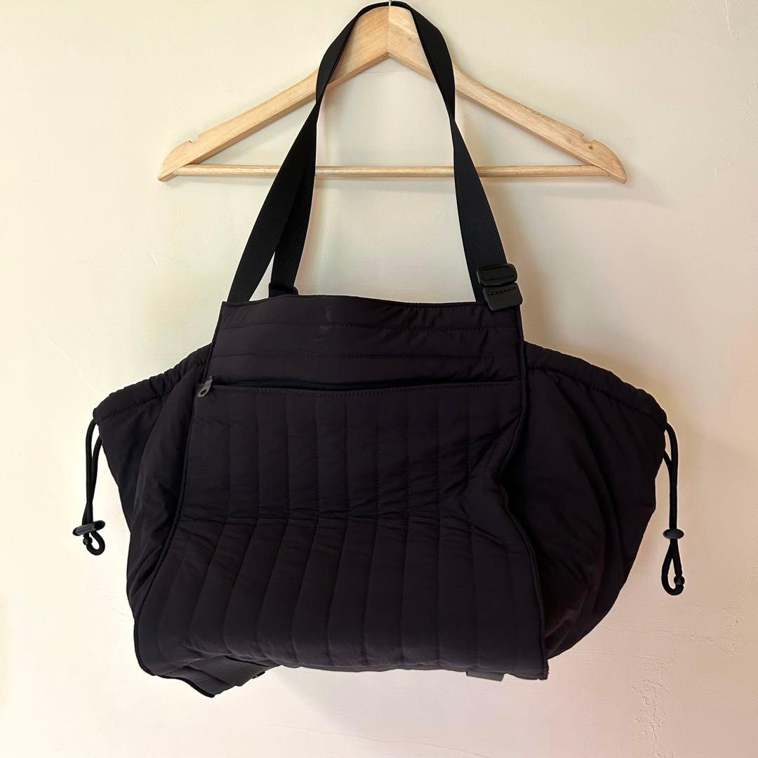 キルティング多機能マザーズバッグ ブラックM