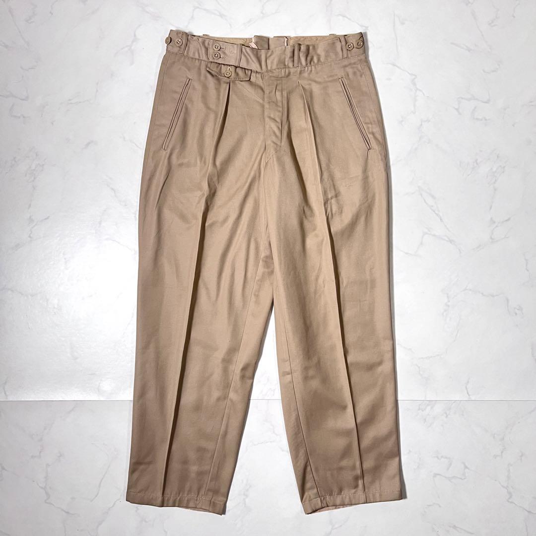 60s ドイツ軍ミリタリーパンツ チノパン タックパンツ - メルカリ