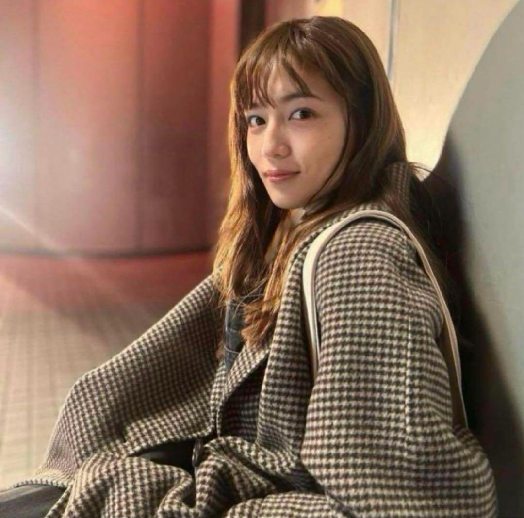 Mila Owen チェック柄 ハーフ丈Aラインコート サイレント 川口春奈着用