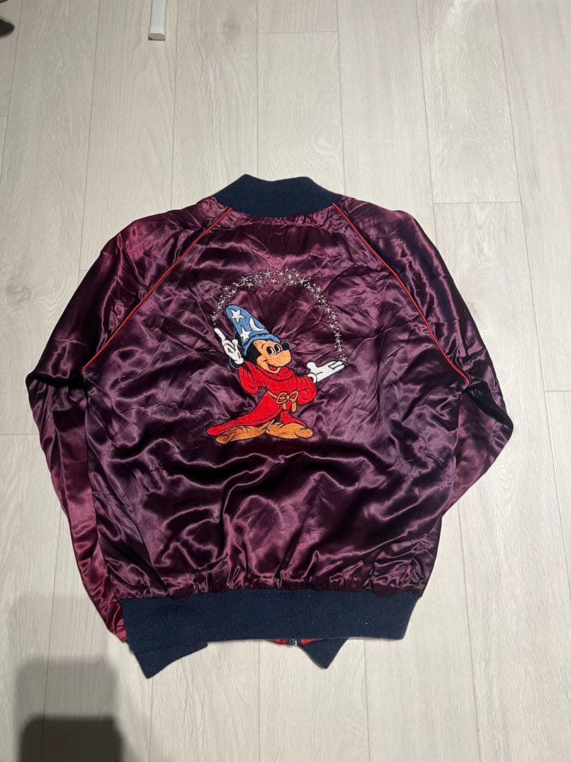 80s USA製 \"Disney ミッキー ファンタジア スカジャン 80年代 80s ディズニー ミッキーマウス ファンタジアミッキー アメリカ