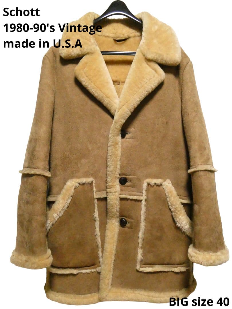 激シブ！ビッグサイズ40！80sヴィンテージ！ショットリアルムートン