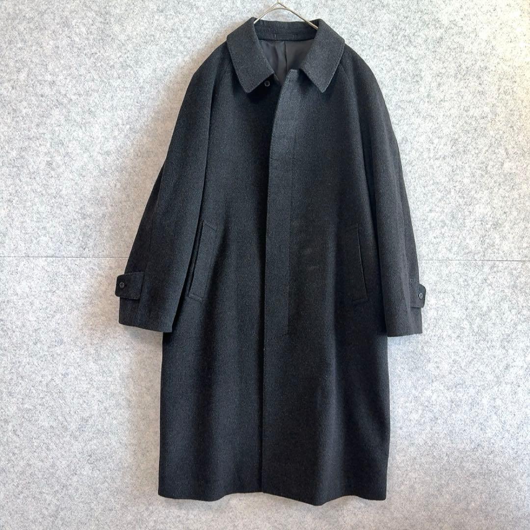 美品【カシミヤ100%】 比翼ボタン ステンカラーコート ウール 通勤 ビジネス スーツのアウトレット工場 ステンカラーコート メンズ コート カシミヤ
