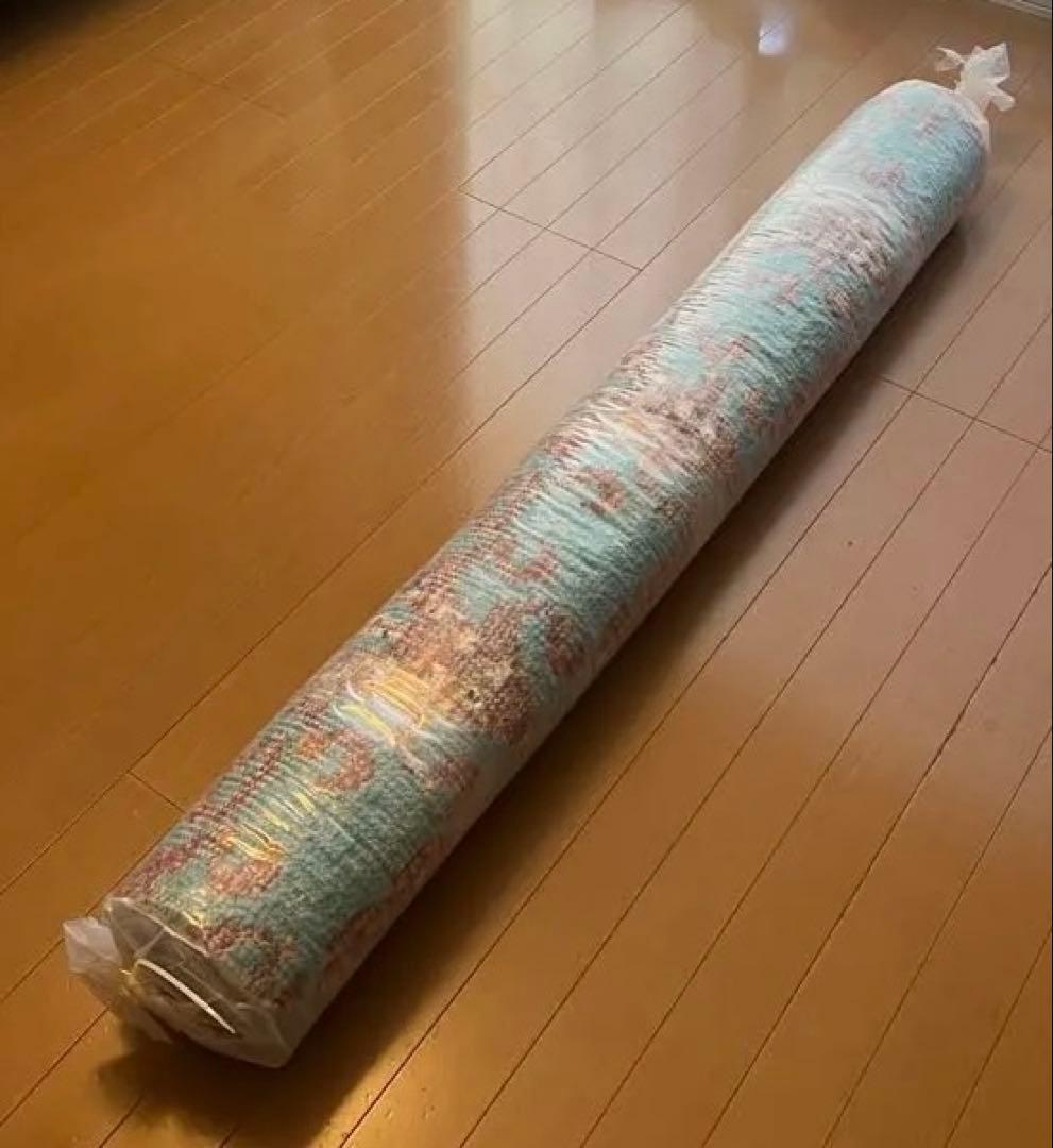 SALE【新品未使用】アスプルンド ターコイズ 花柄 ラグ 約140x200cm
