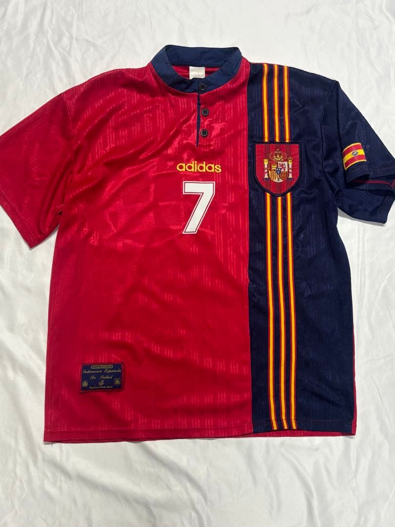 adidas GUARDIOLA 7番 ユニフォーム　スペイン　サッカー 1996/98 Spain Guardiola #7 Away Shirt (M) Adidas – Cult Kits