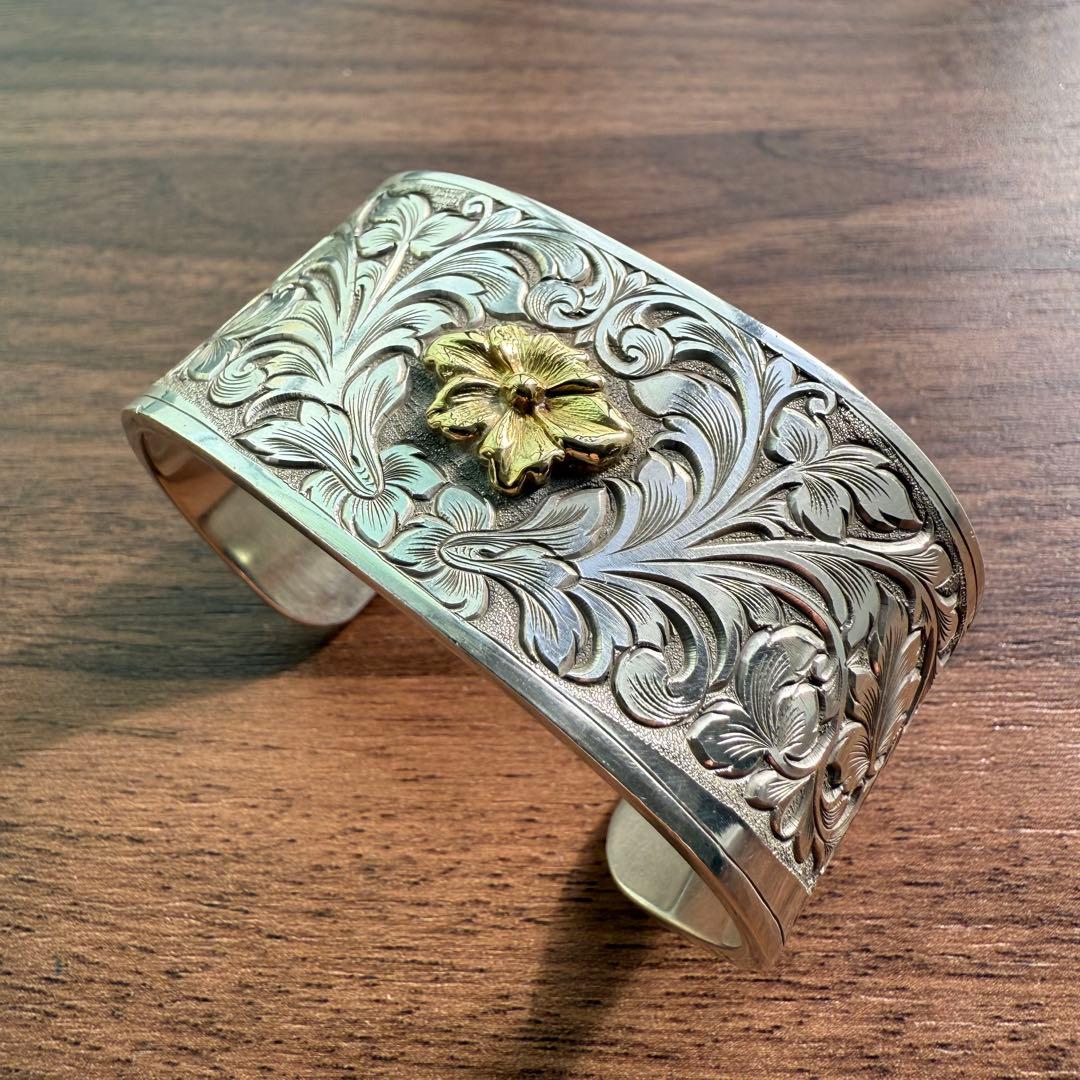 KARAKUSA BANGLEシルバー 100g 3cm幅 唐草バングル - karlan