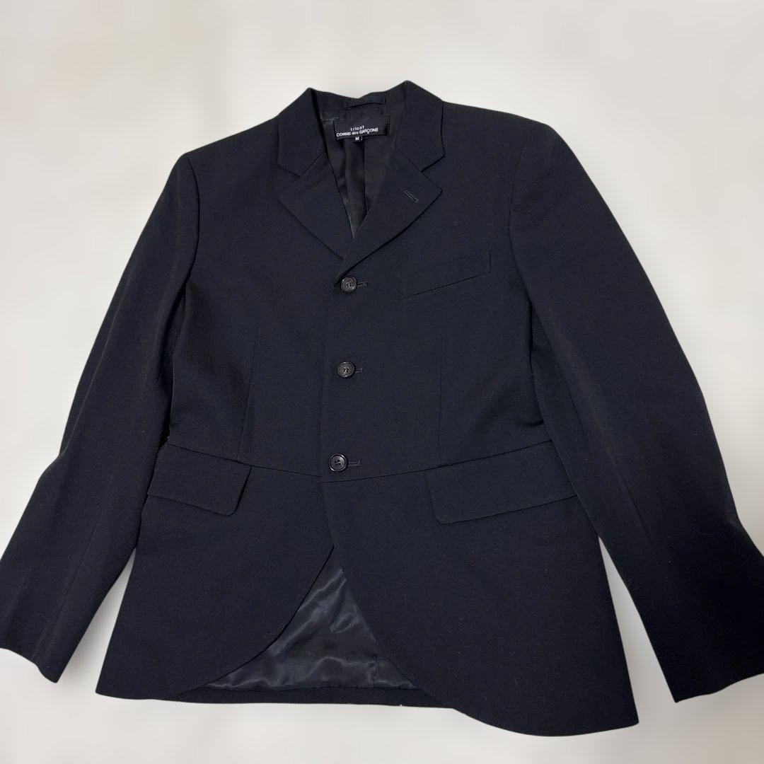 片桐トリココムデギャルソン　テーラードM 黒　ウール　3ボタン tricot COMME des GARCONS トリココムデギャルソンtricot ウール切替