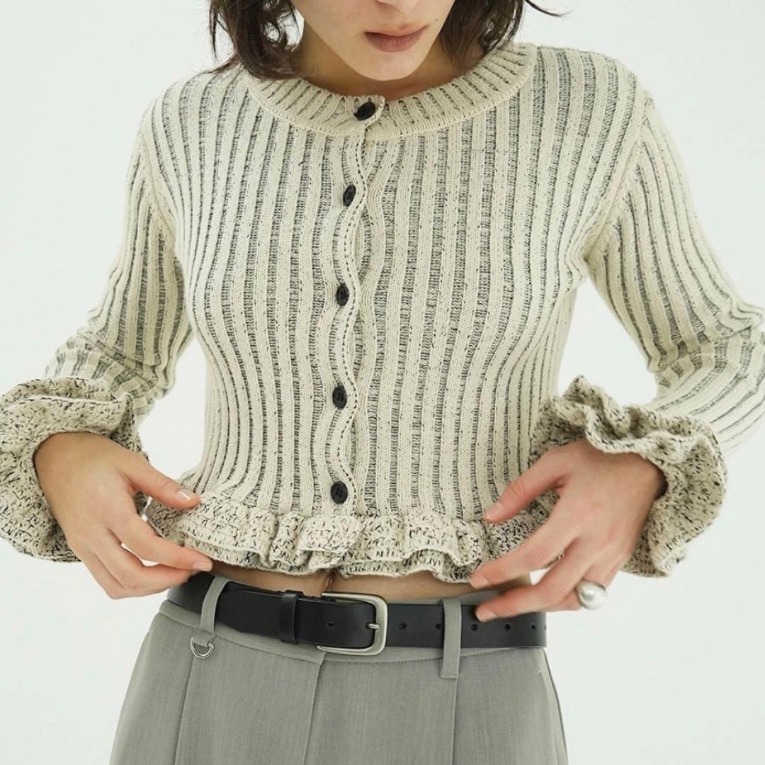 clane W FACE SHORT FRILLED KNIT TOPS - メルカリ