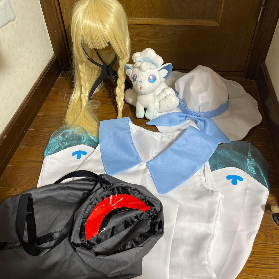 ポケモン リーリエ コスプレ 衣装 ロコン、バッグ付き sm サンムーン