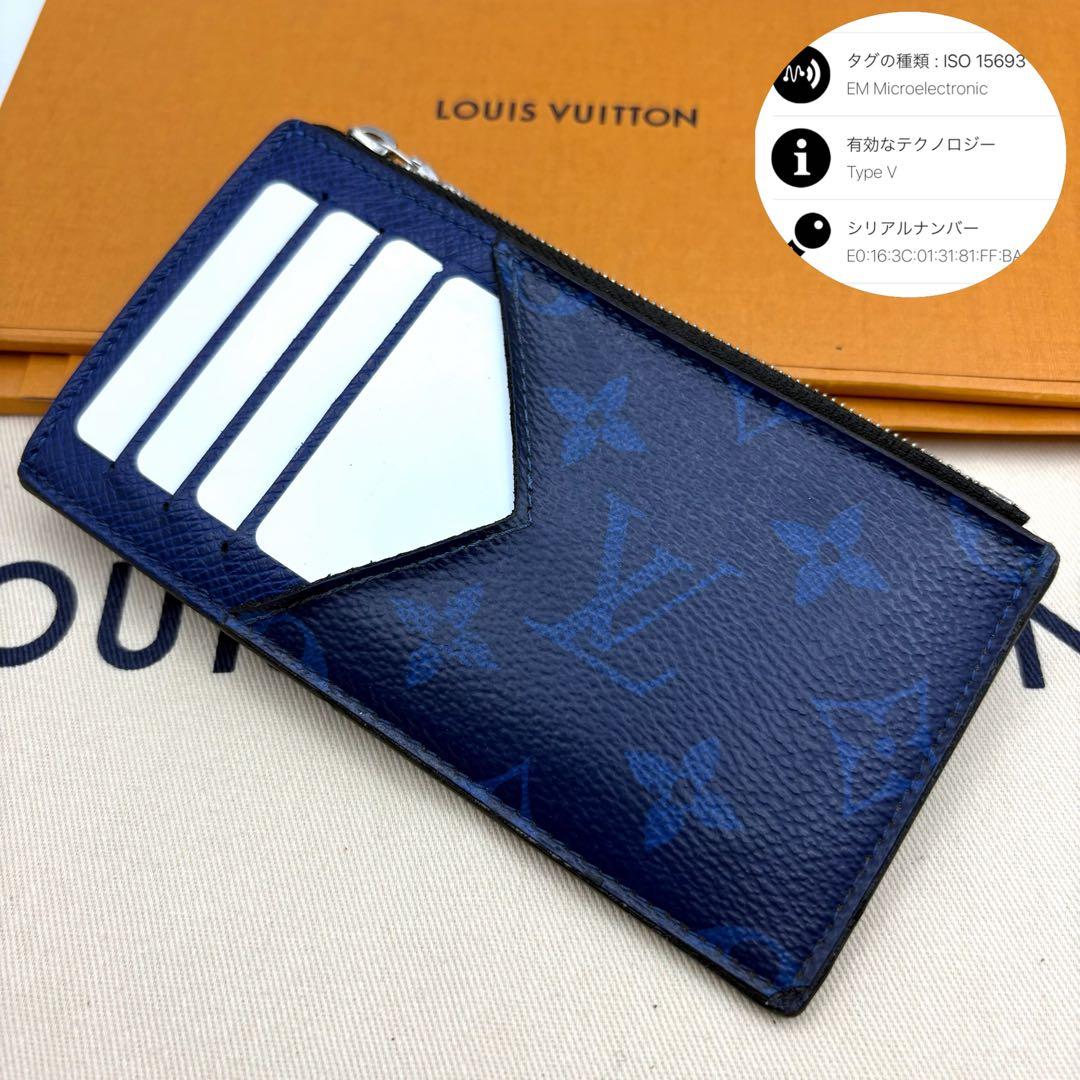 良品・IC】ルイヴィトン タイガラマ コインカードホルダー ブルー 小銭