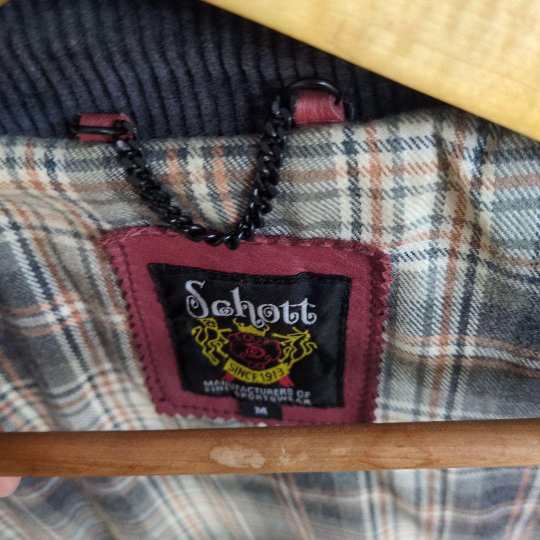 schott ライダースジャケット しわ加工 ワインレッド - メルカリ