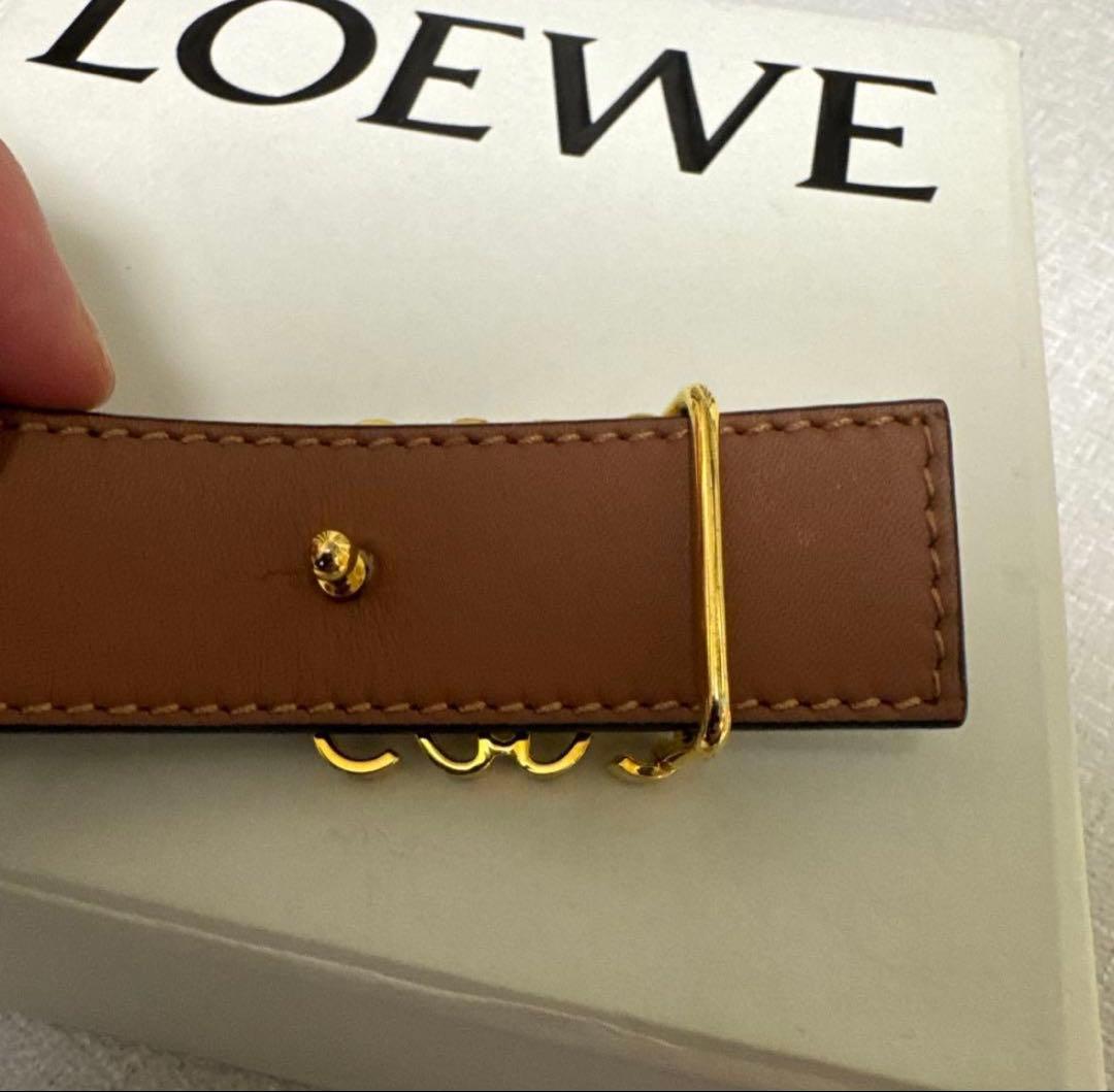 LOEWE ブラックレザー ベルト ゴールドバックル - メルカリ
