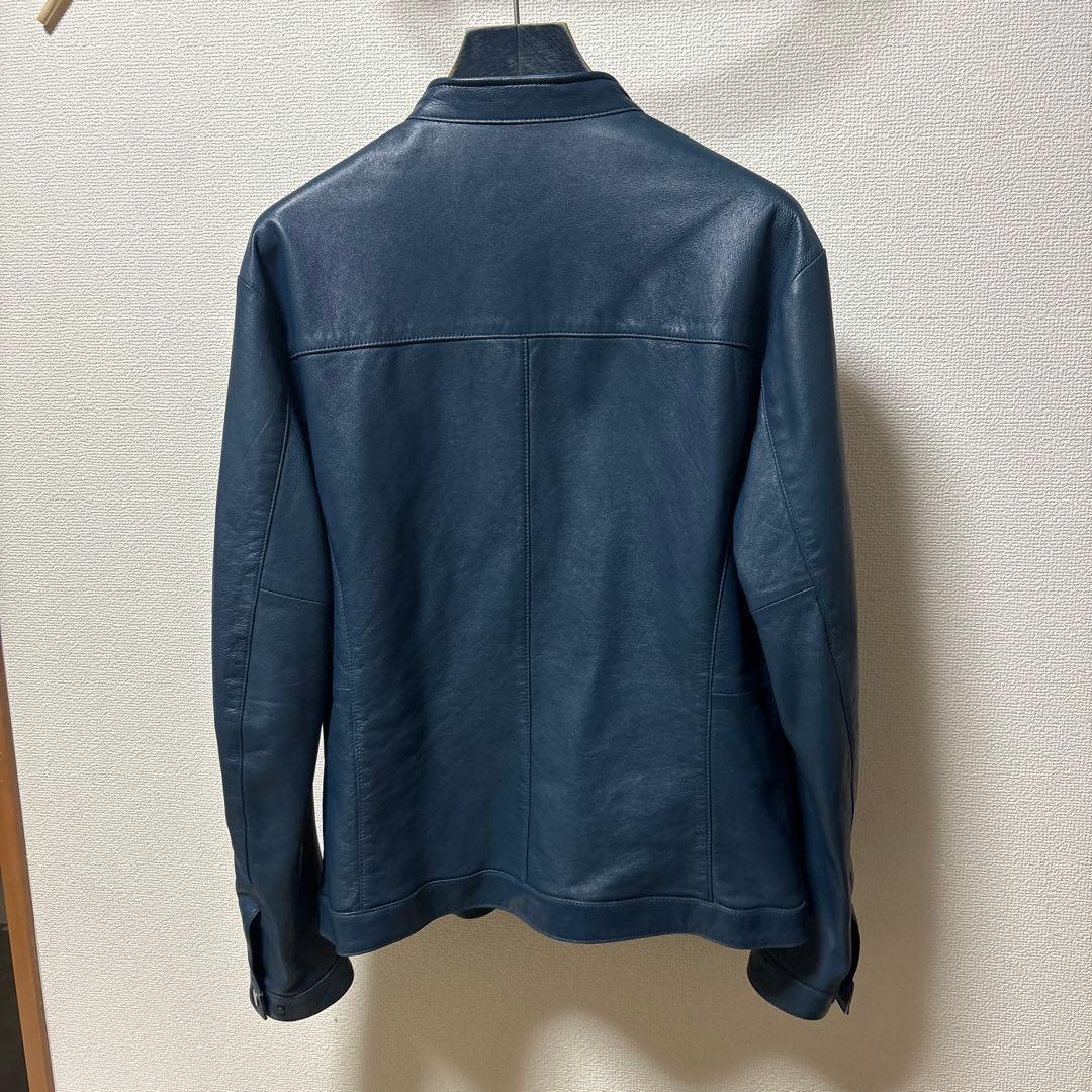 Monsieur Nicole ダークブルーレザージャケット サイズ48 - メルカリ