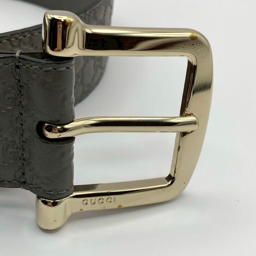美品】グッチ ベルト シマレザー GG柄 281548 箱付き 保管袋付き