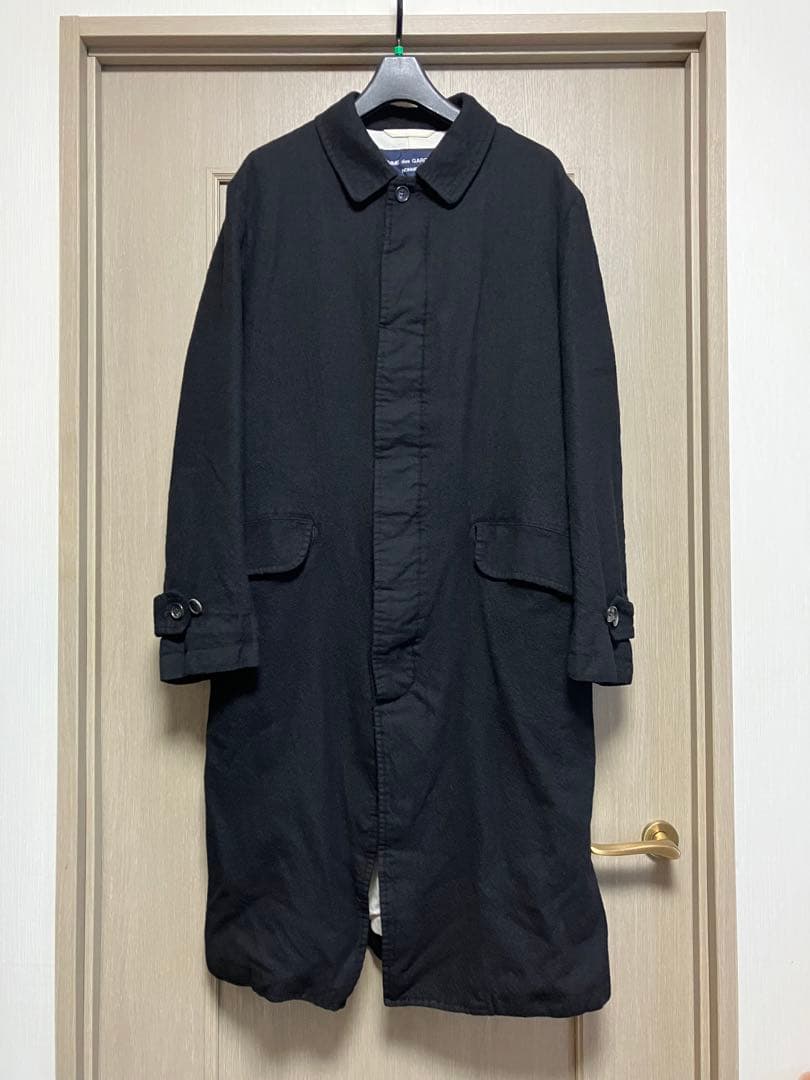 名作 Sサイズ】19AW コムデギャルソン オム ウールサージ縮絨ロング