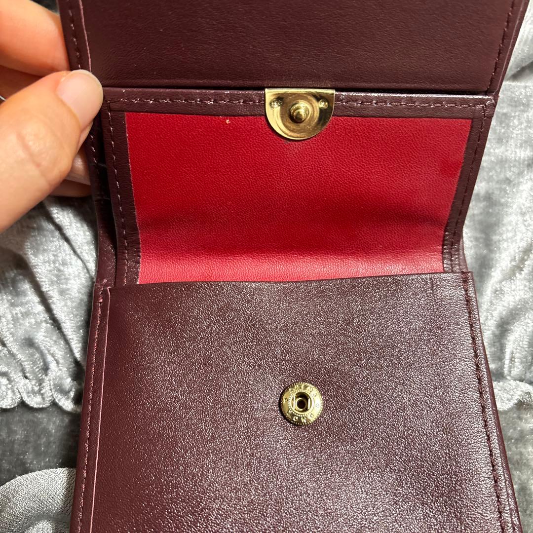 皇居 財布 本革 二つ折り ワインレッド - メルカリ