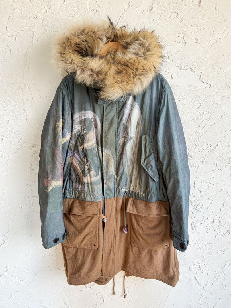 undercover転写プリントウール切替モッズコートウィリアムブレイク 2