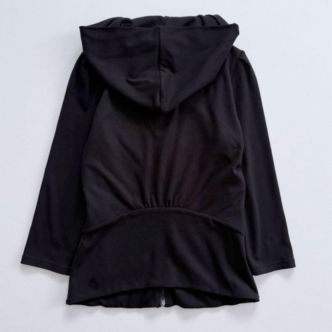 美品✨フォクシー ロゴプレート付きジップアップパーカー ストレッチ