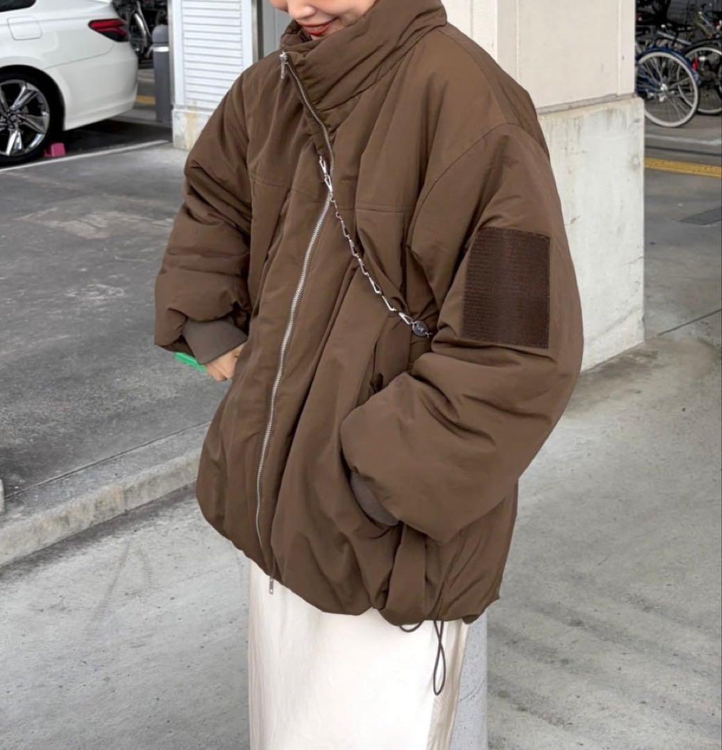 美品＊チャオパニックティピー PON企画中綿スタンドカラージャケット ブラウン＊ チャオパニックティピー PON企画中綿スタンドカラージャケット