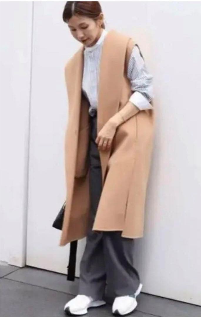 IÉNA ベージュ ノースリーブ ロングベスト