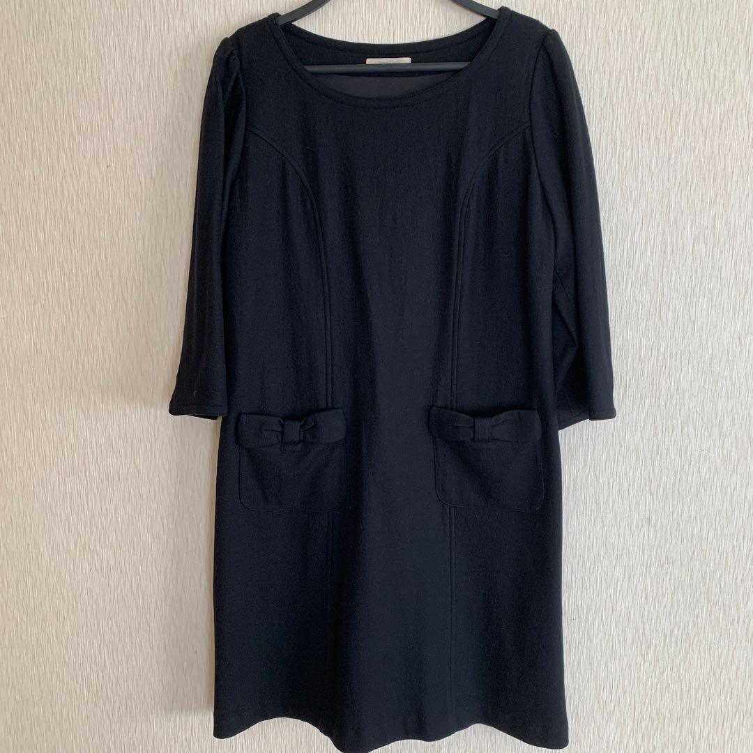 ローズティアラ 黒の七分袖ひざ丈ワンピース Rose Tiara - メルカリ