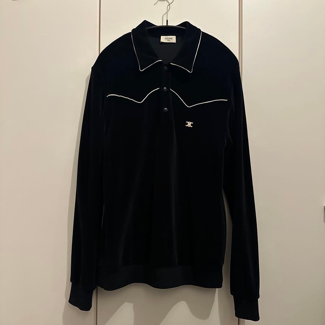 CELINE ベルベット　ポロシャツ　エディ期 CELINE ベルベット ポロシャツ エディ期 - メルカリ