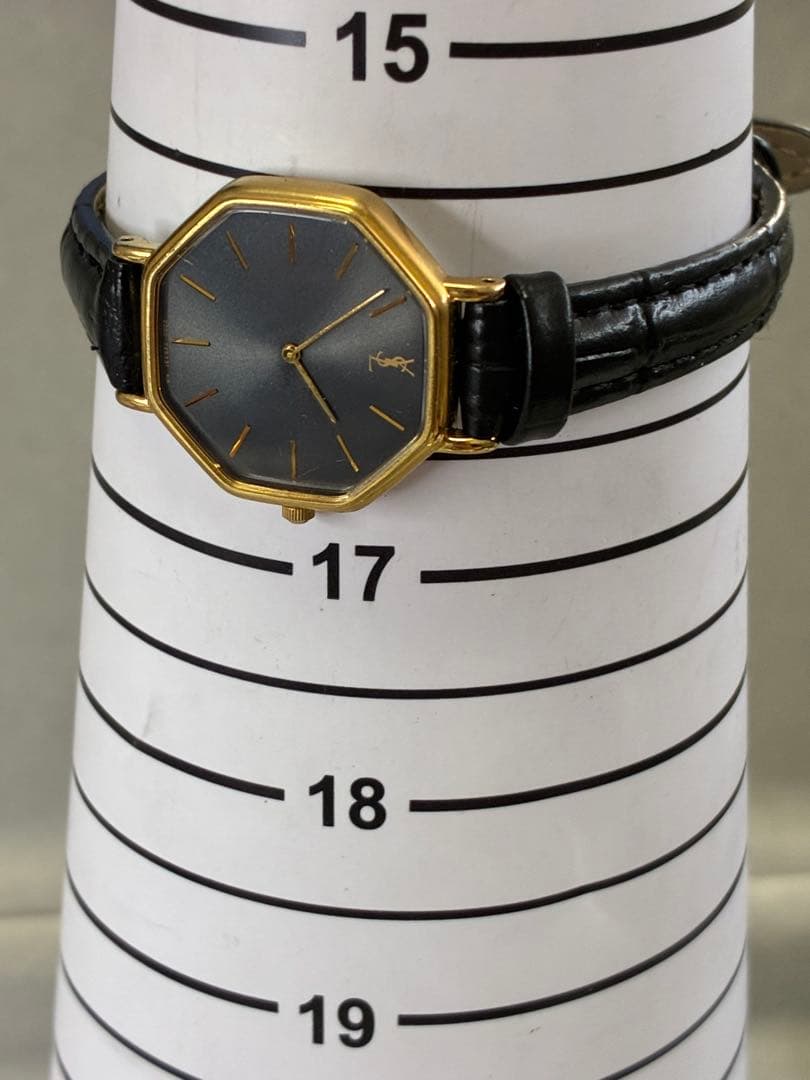 YSL イヴサンローラン レディース腕時計 ゴールド オクタゴン 稼働