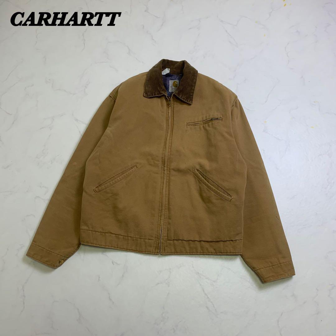 70s】プリントタグ USA製 カーハート デトロイトジャケット YKKジップ
