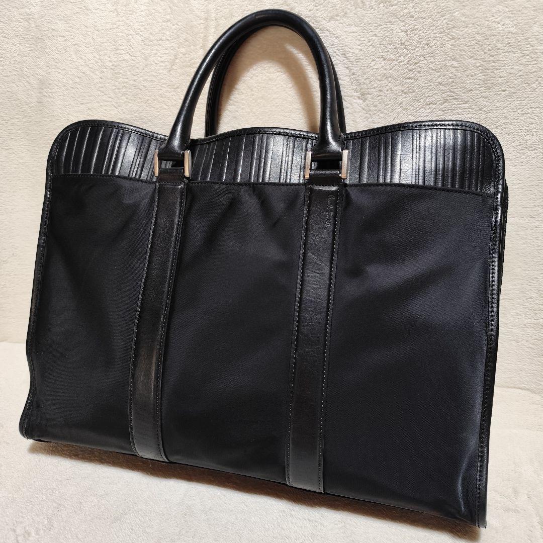 希少【 ポール スミス 】✦ ビジネス バック レザー ナイロン 黒