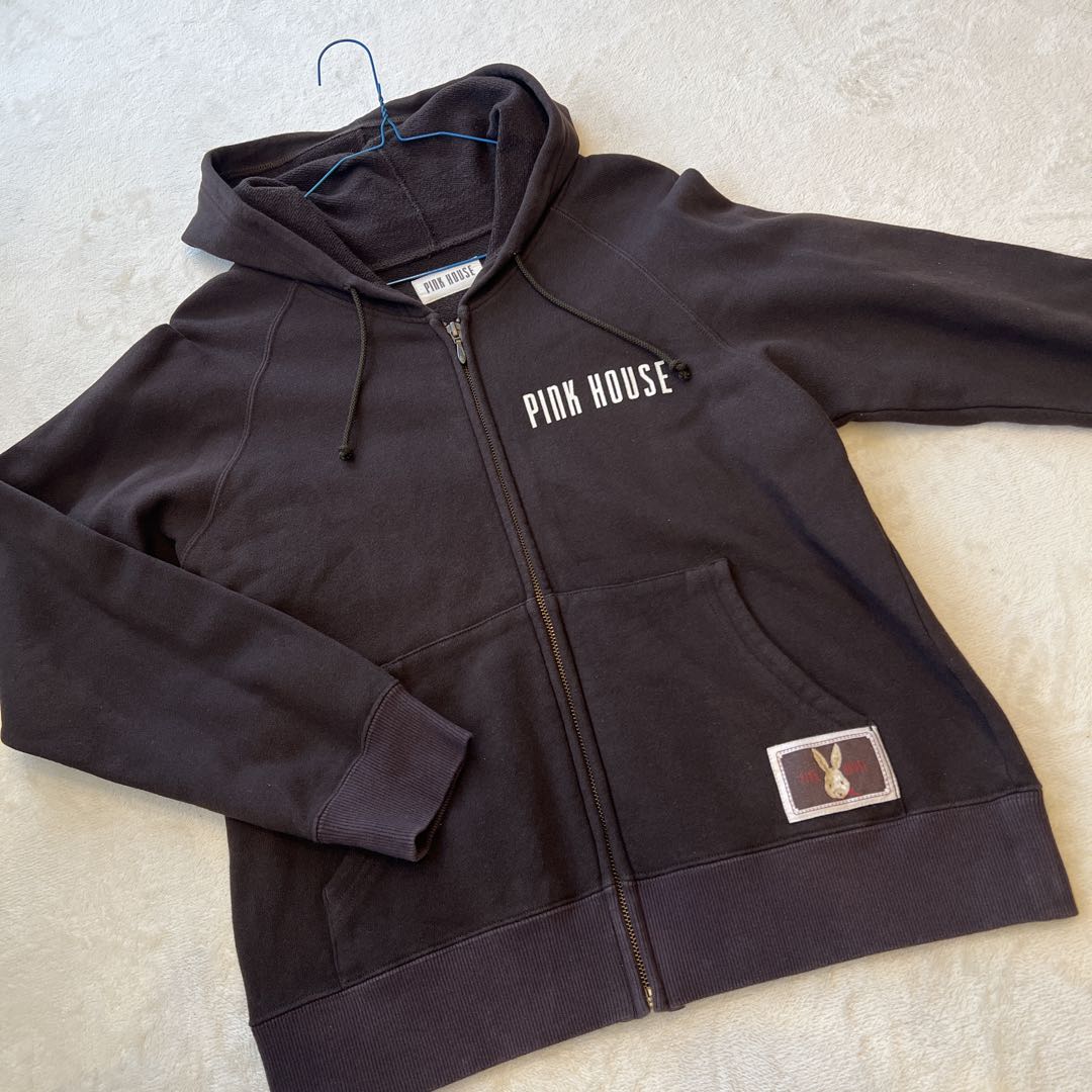 ピンクハウス クッキーラビッツ刺繍 ジップアップパーカー 茶色 - メルカリ