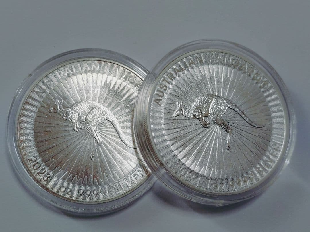 オーストラリア カンガルー銀貨 1オンス 2枚セット 2023年と2024年