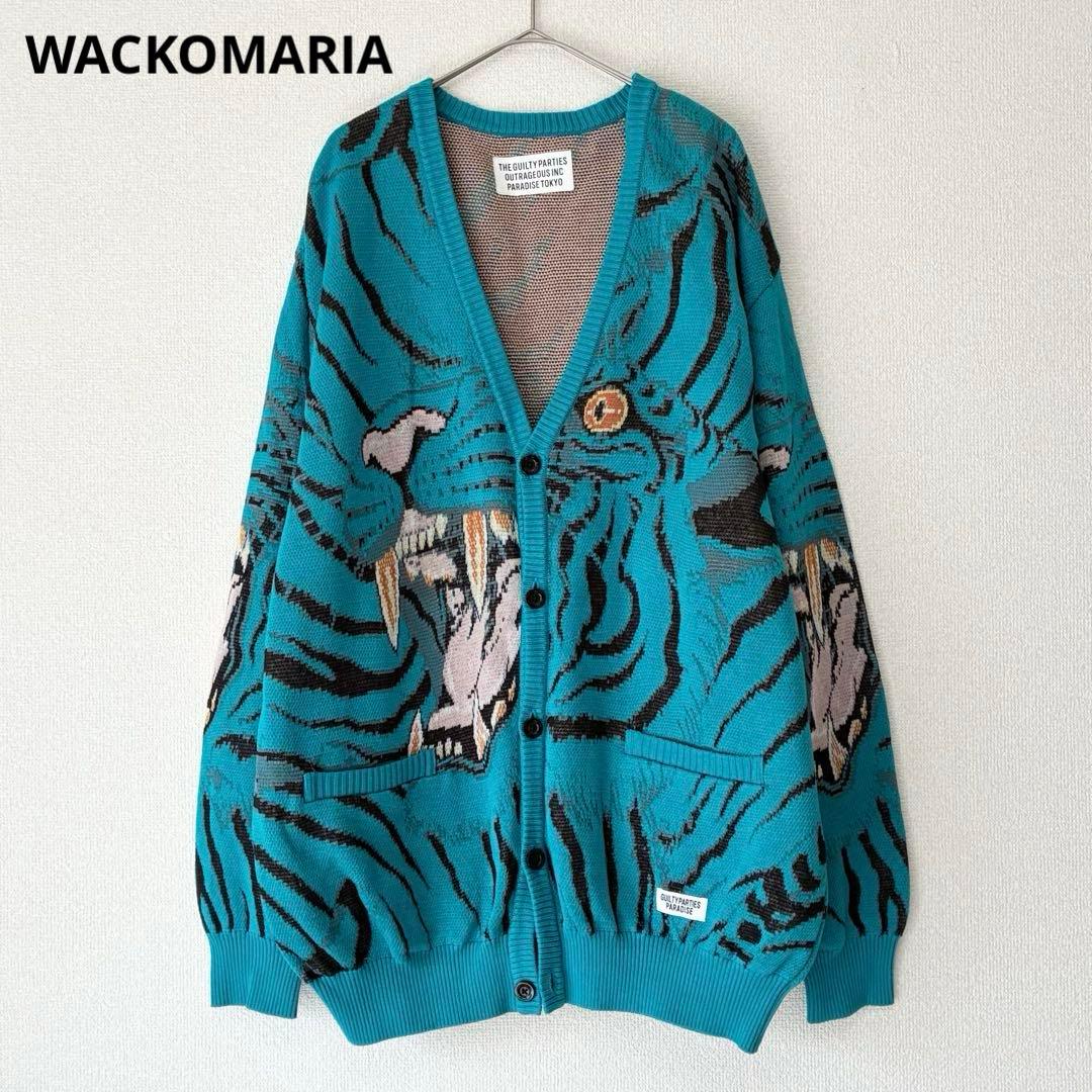 美品】 ワコマリア 白虎 カーディガン TIM LEHI ターコイズ - メルカリ