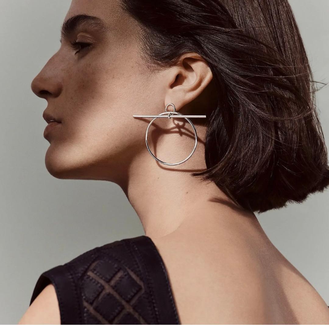 入手困難 エルメス フープ ピアス シルバー 925 - メルカリ