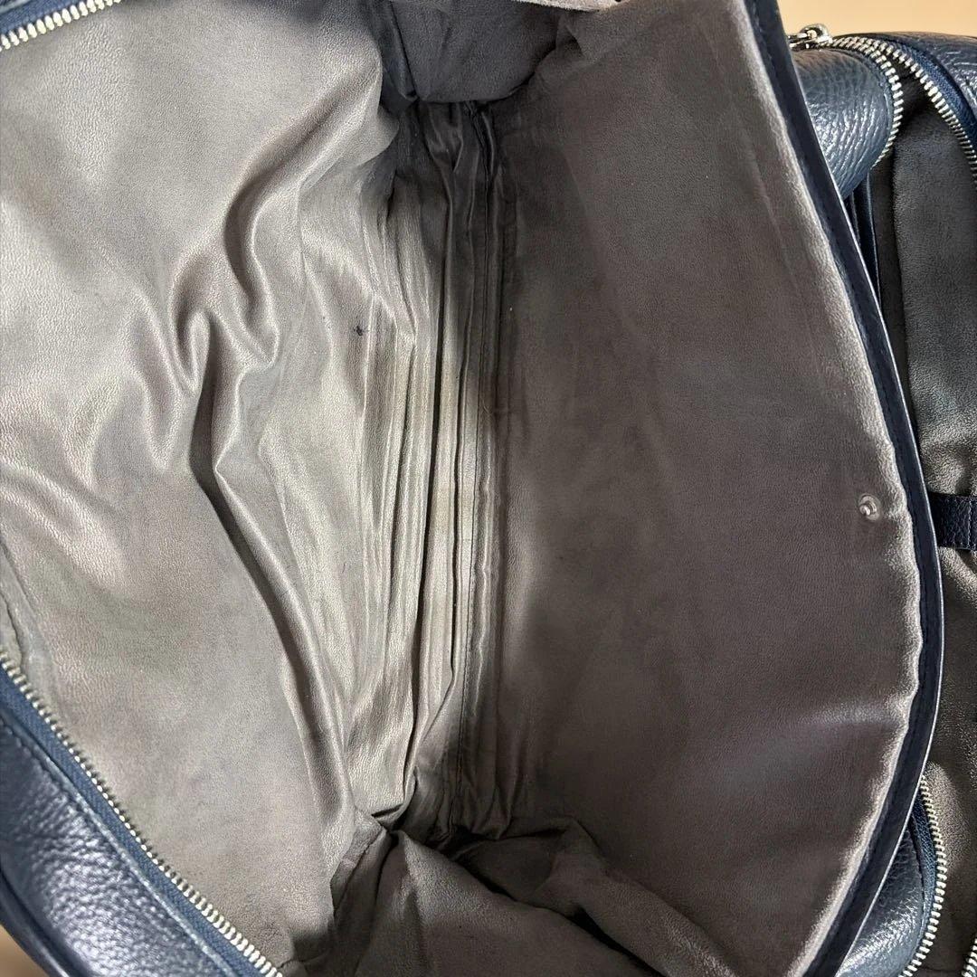 Maiden Voyageネイビー ブリーフバッグ2室タイプ ストラップ付