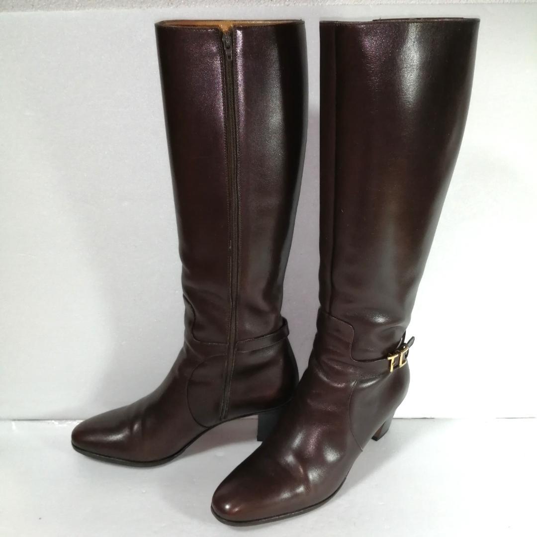 ○tanino crisci ロングブーツ サイドジップ ロゴ金具 - メルカリ