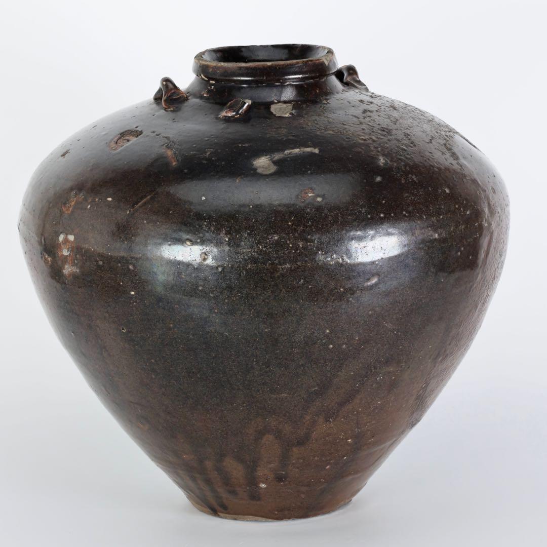 サ*ー様 黒薩摩 四耳壺 古陶 大壺 33㎝ 江戸
