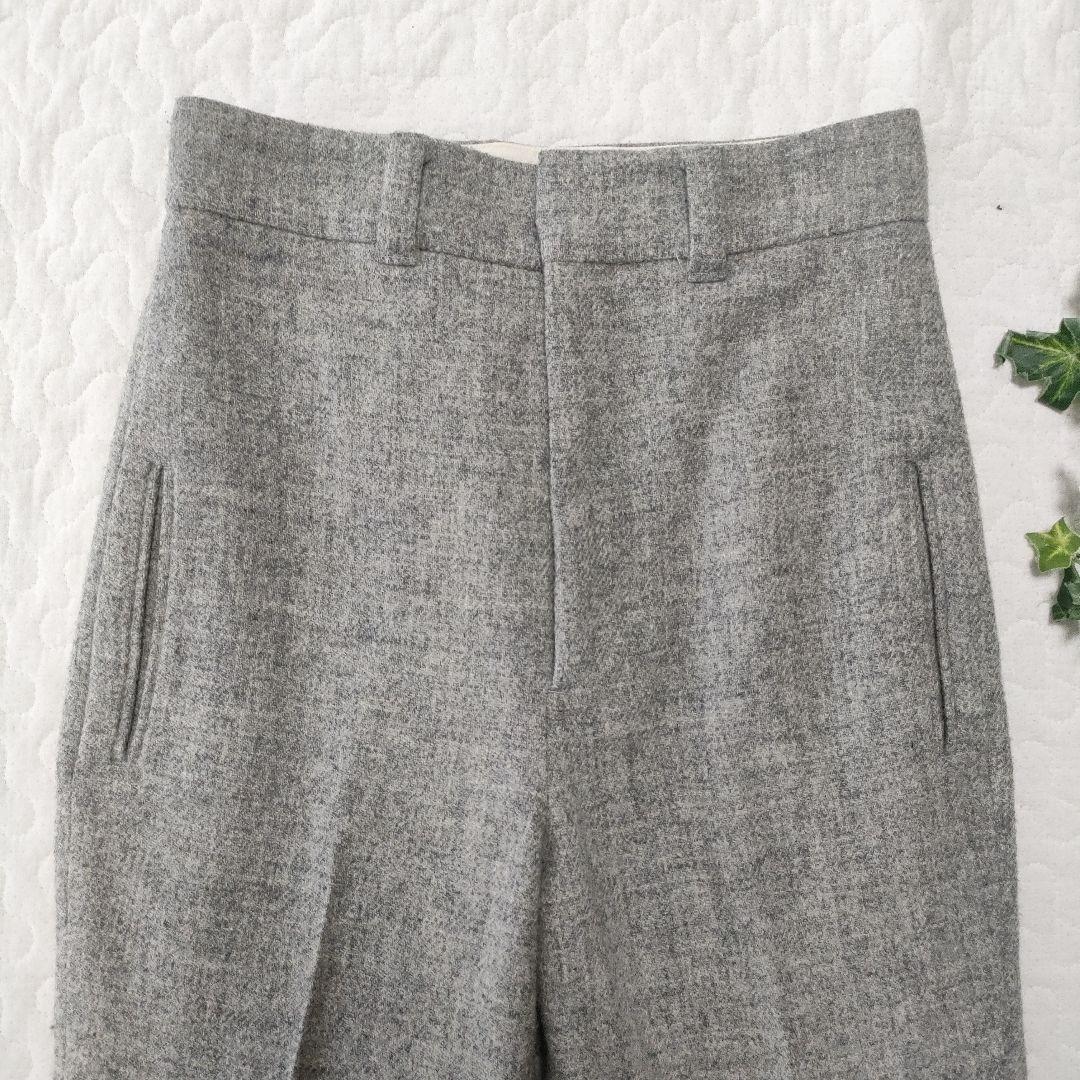 美品✨マディソンブルー ウール100％フレアパンツ ハイウエスト グレー