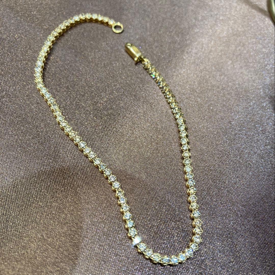 【新品未使用】K18 天然ダイヤモンド　テニスブレス　2.0ct