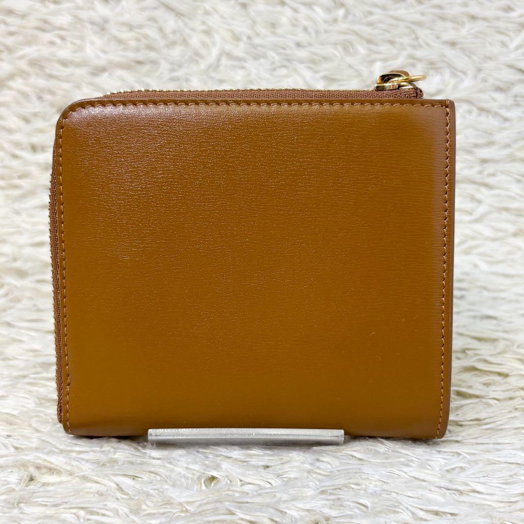 未使用級】ジルサンダー GIRO クレジットカードパース キャメル L字