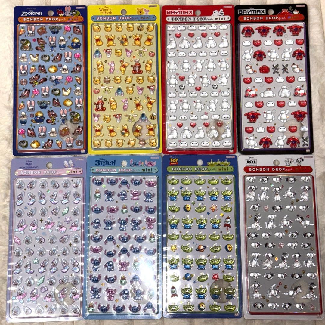 正規品】ボンボンドロップシールminiディズニー 8種コンプセット