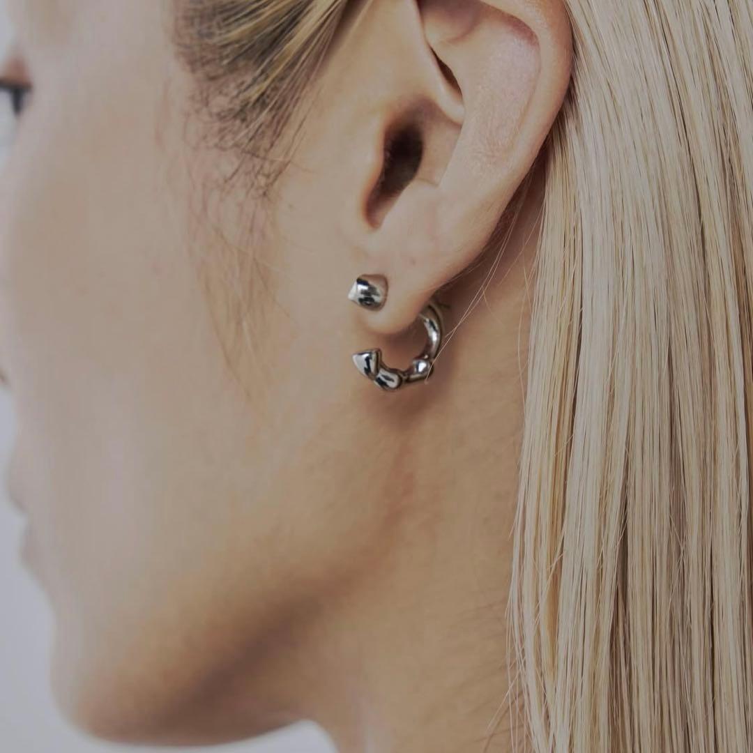 【片耳】jentlouis ピアス Melt half hoop pierce セール】【76】Stainless Half Hoop Pierce 15mm-ハーフ フープピアス